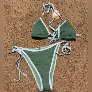 Green and Blue Women's Bikini Set